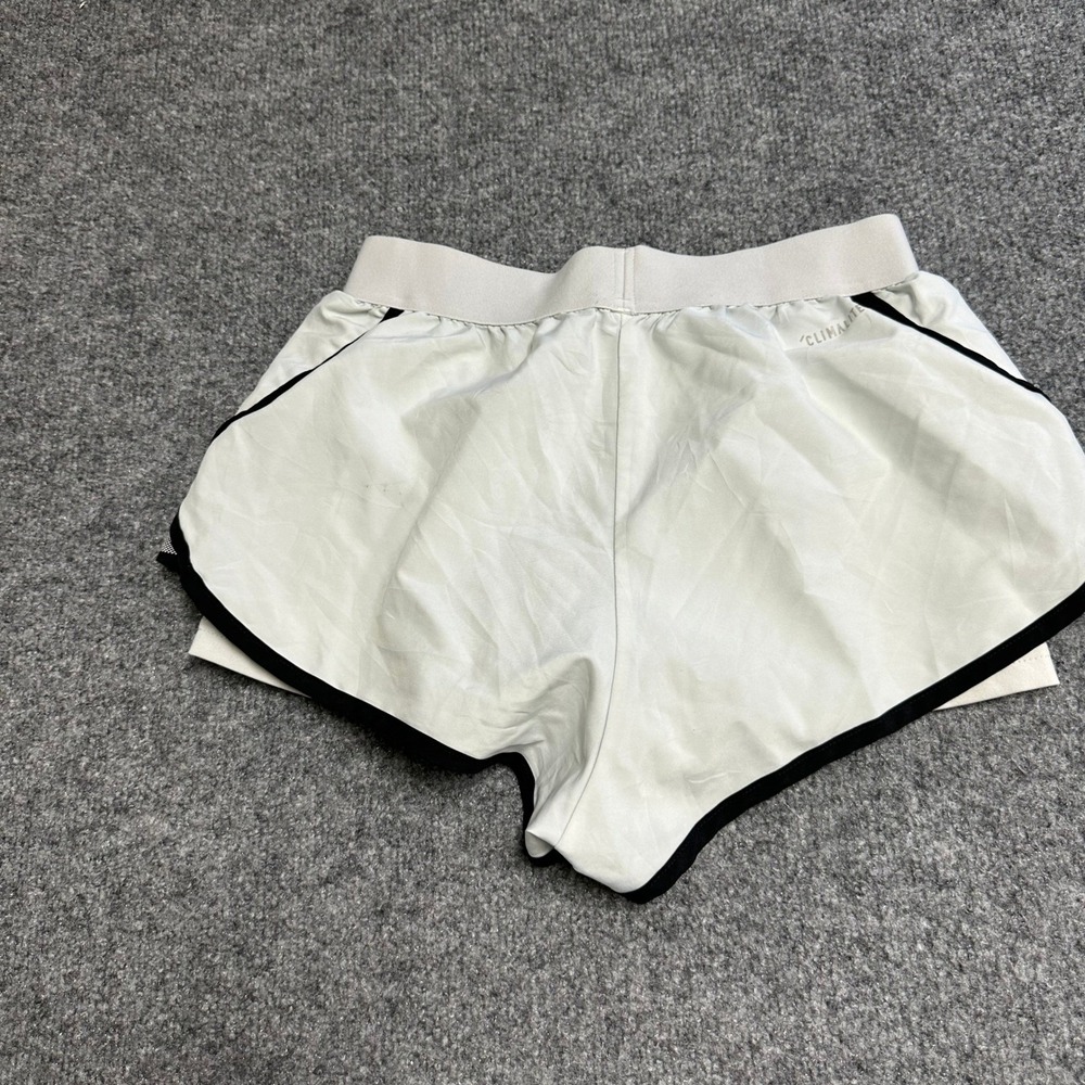 Adidas Shorts Womens Size S White Climalite Running Athletic Mesh Trim Liner